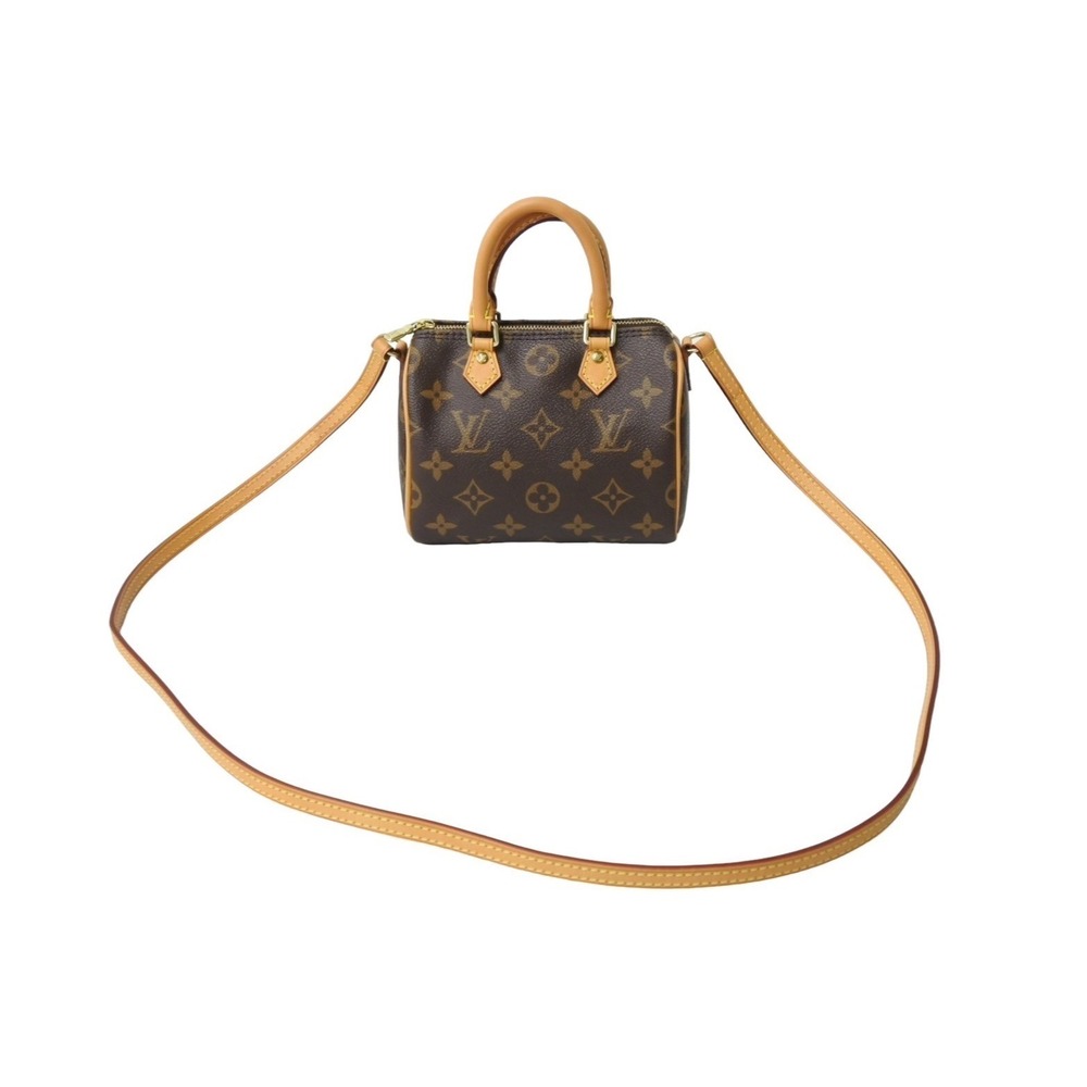 LOUIS VUITTON Speedy handbag Monogram Leather Brown canvas tanned leather